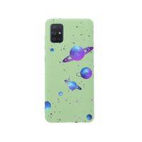 Samsung A71 Galaxy and Stars Premium Silikonlu Yeşil Telefon Kılıfı