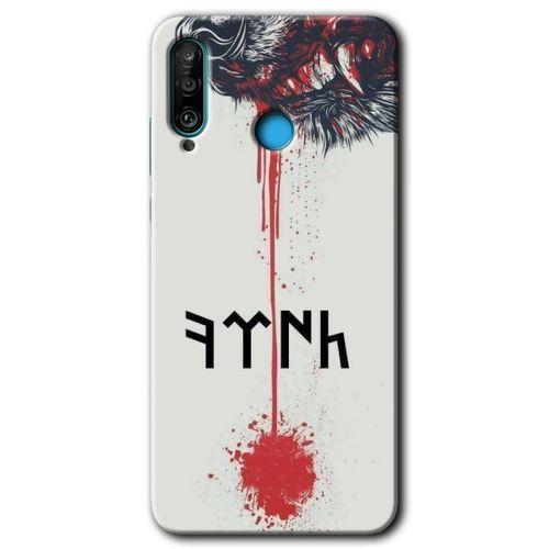 MRCİLETİSİM Huawei P30 Lite Kılıf Kapak - Kan Uykusu +Hayalet Ekran Yandan Gözükmez