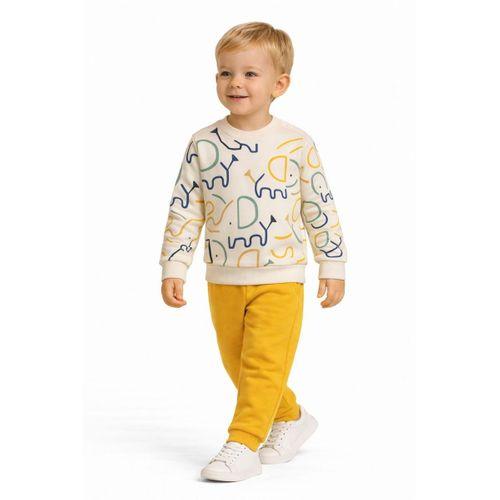 Erkek Çocuk Önü Baskılı Sweatshirt Ve Eşofman Alt Takım BGL-ST05254