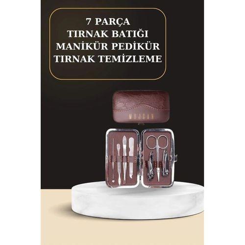 7 Parça Manikür Pedikür Seti El Ayak Bakımı Çantalı Paslanmaz Çelik