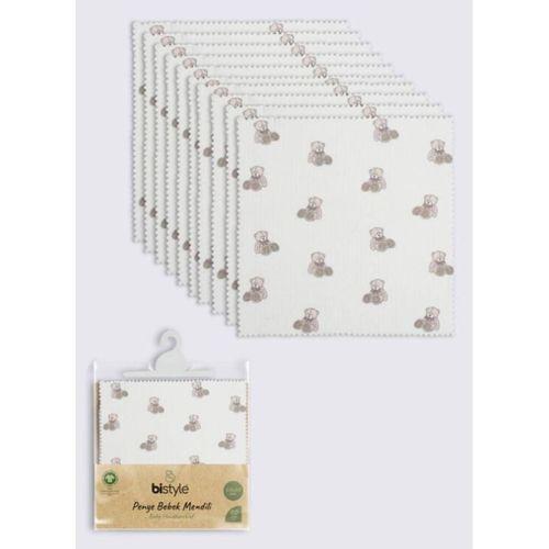 Bistyle Bistyle Bear 20x20 10'Lu Penye Mendil 90162 Ekru