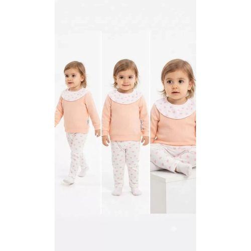 6/18 Ay Kalp Baskılı Yakalı Bebek Takımı