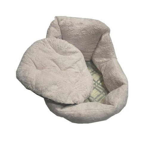 Süslüpati Kullanışlı Yıkanabilir Kumaş Silikon Elyaf Dolgulu Kedi Köpek Yatağı Lila 56Cm