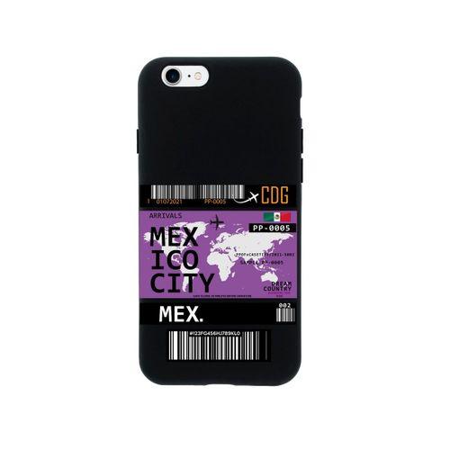 iPhone 8 Mexico City Bilet Tasarımlı Siyah Telefon Kılıfı