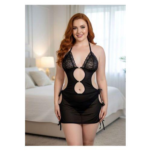 Siyah Dantel Gecelik - 675