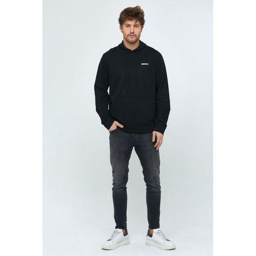 Erkek Kapüşonlu Slim Fit Brooklyn Baskılı İnce Sweatshirt SPR22SW61