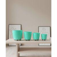 4’lü 3d Ayaklı Yeşil Saksı Seti Dekoratif Modern Tasarım