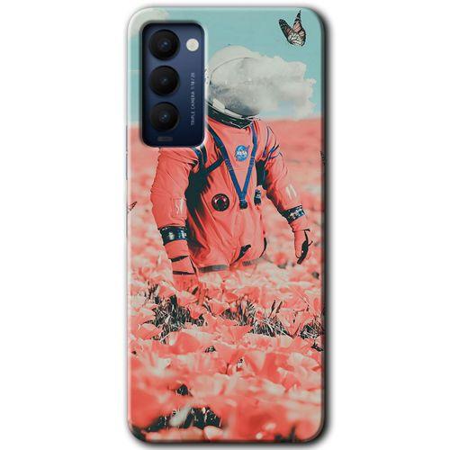 Tecno Camon 18T Kılıf HD Desen Baskılı Arka Kapak - Uzay Bahçesi + Kırılmaz Cam