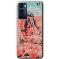 Tecno Camon 18T Kılıf HD Desen Baskılı Arka Kapak - Uzay Bahçesi + Kırılmaz Cam