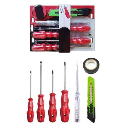 Zhltools 7 Parça Tamir Seti 4lü Tornavida Seti + Kontrol Kalemi + Maket Bıçağı + Elektrik Bandı