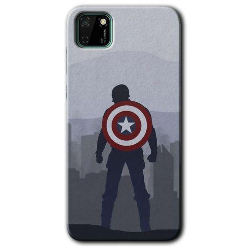 Huawei Y5P Kılıf HD Desen Baskılı Arka Kapak + Temperli Cam - Captain Avenger