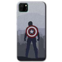 Huawei Y5P Kılıf HD Desen Baskılı Arka Kapak + Temperli Cam - Captain Avenger