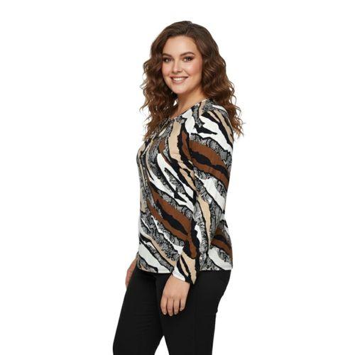 Kadın Baskılı Yaka Bağlamalı Bluz BGL-ST05100