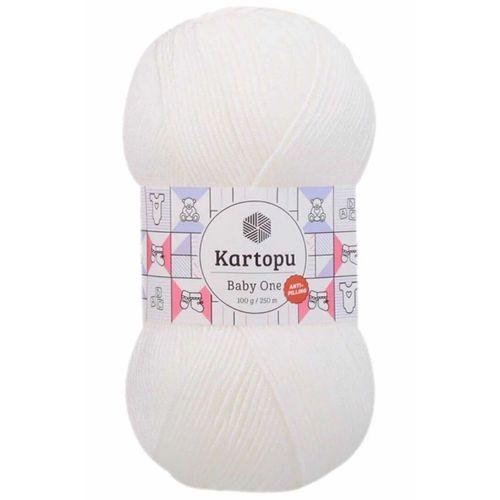 1 Adet Baby One Tüylenmeyen El Örgü İpi Yünü Kar Beyaz K010