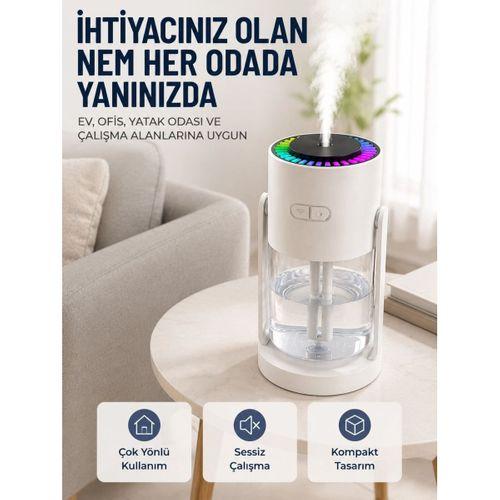 Ultrasonik Hava Nemlendirici Renkli Led Işıklı Sessiz Oda Nemlendirme Cihazı