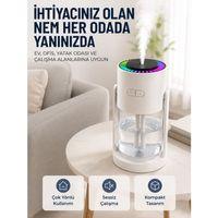 Ultrasonik Hava Nemlendirici Renkli Led Işıklı Sessiz Oda Nemlendirme Cihazı