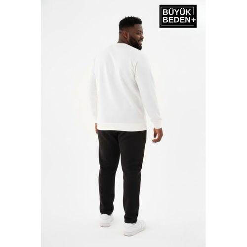 Erkek Büyük Beden Yelken Baskılı Bisiklet Yaka Sweatshirt SPR26BSW956-11