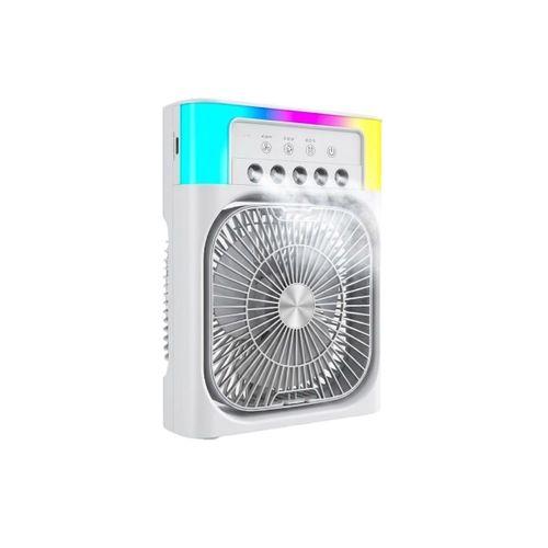 Su Püskürtmeli Mini Klima Fan Usb Şarjlı Masaüstü Soğutucu Rgb Işıklı