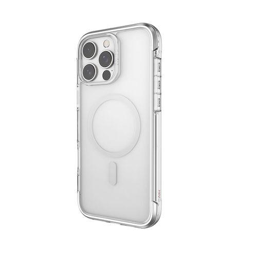Apple iPhone 16 Pro Max Kılıf M-safe Şarj Özellikli Raptic Air Serisi Airbag Tasarımlı Metal Köşelikli Şeffaf Kapak