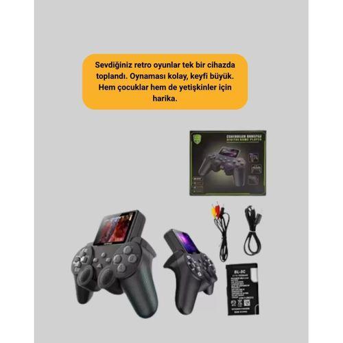500 Dahili Oyunlu Taşınabilir Retro El Konsolu-2.4 İnç Renkli Ekranlı