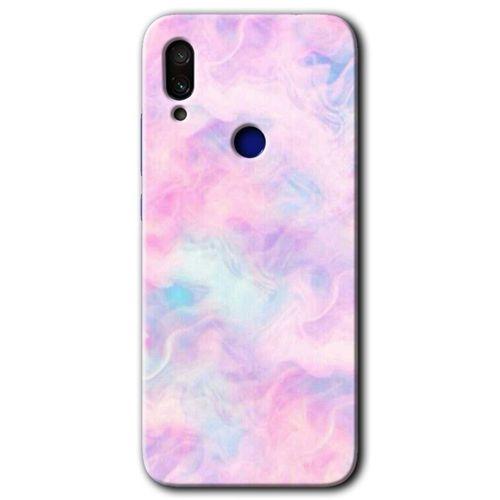 Xiaomi Redmi Note 7 Kılıf HD Desen Baskılı Arka Kapak - Pembe-Duman