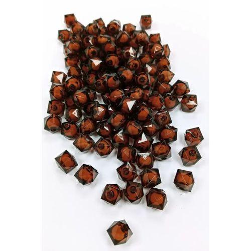 Küp Boncuk İçten Boncuklu Bileklik Çanta Boncuğu 10 mm 50 gr Kahverengi - BNC455