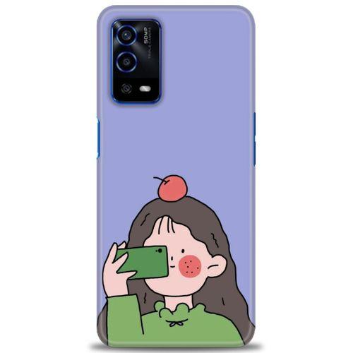 Oppo A55 Kılıf HD Baskılı Kılıf - Yeşil Kız + Tam Ekran Koruyucu