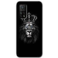 MRCİLETİSİM Xiaomi Mi 10T Pro Kılıf Kapak - King Lion +Hayalet Ekran Yandan Gözükmez