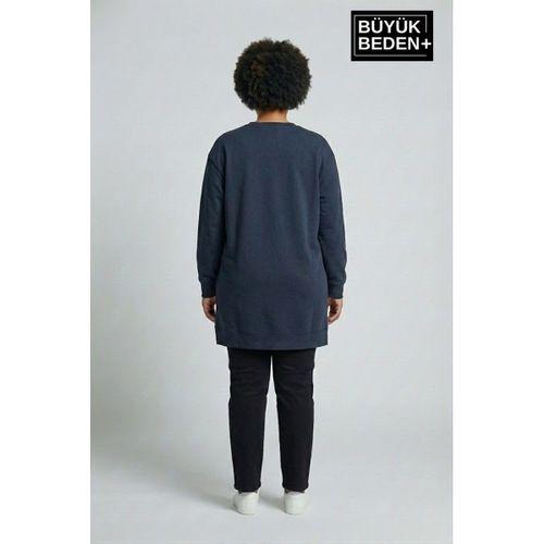 Kadın Tunik Büyük Beden NY NEWYORK Baskılı ince Sweatshırt SPR26BTK990-1