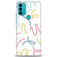 General Mobile GM 21 Plus Kılıf HD Baskılı Kılıf - Renkli Çizgiler + Tam Ekran Koruyucu