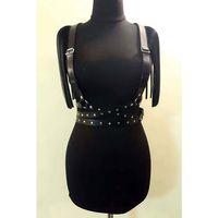 Omuzları Püskül Detaylı Deri Kemer, Askılı Püsküllü Deri Harness - Brf1004