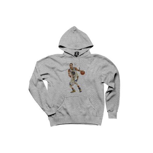 Stephen C. Siluet Gri Kapşonlu Sweatshirt Hoodie