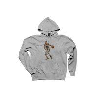 Stephen C. Siluet Gri Kapşonlu Sweatshirt Hoodie
