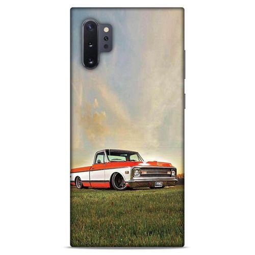 Lopard Samsung Galaxy Note 10 Plus Uyumlu Kılıf PickUpX (29) Arka Koruma Kılıfı Turuncu Beyaz