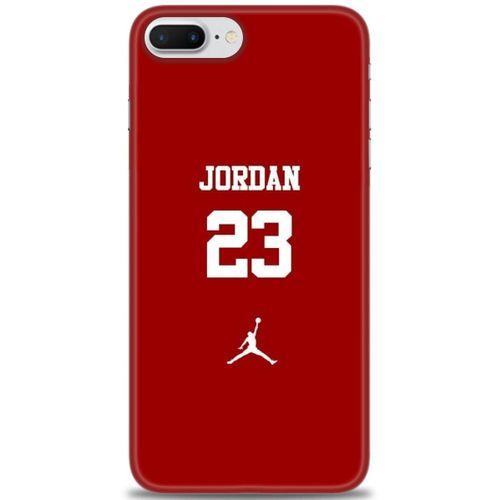 iPhone 8 Plus Kılıf HD Baskılı Kılıf - Jordan Kırmızı + Tam Ekran Koruyucu