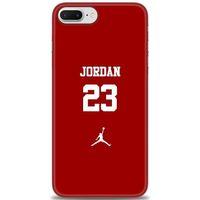 iPhone 8 Plus Kılıf HD Baskılı Kılıf - Jordan Kırmızı + Tam Ekran Koruyucu