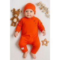 Kollu Düğme Detaylı Unısex Bebek Tulumu