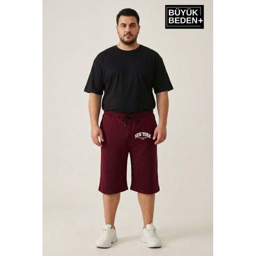 Büyük Beden Erkek Şort New York Baskılı Rahat Kalıp 3XL-6XL SPR26BSR591-05