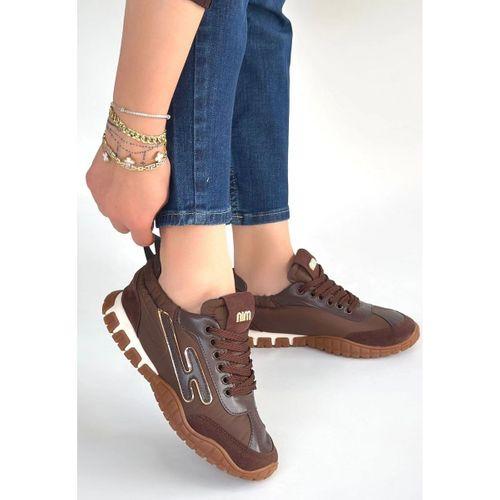 Huer Kahverengi Nubuk Bağcıklı Spor Ayakkabı