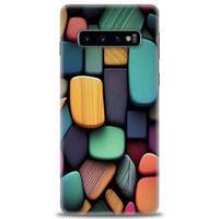 Samsung Galaxy S10 Kılıf HD Baskılı Kılıf - Renkli Taşlar + Tam Ekran Koruyucu