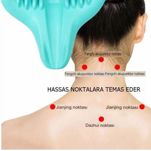 Ortopedik Servikal Boyun Masaj Yastığı Dik Duruş Destekleyici Omurilik Hörgüç Giderici Rahatlatıcı