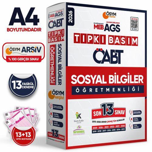 2026 MEB-AGS ÖABT Sosyal Bilgiler Öğretmenliği ÖSYM Tıpkı Basım 13lü Deneme Paketi Türkiye Geneli