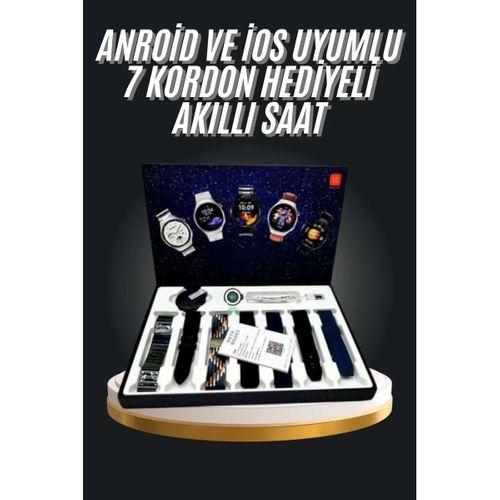 7 Kordonlu Akıllı Saat Siyah Kasa Dokunmatik Ekran Uyku Ve Sağlık Takibi