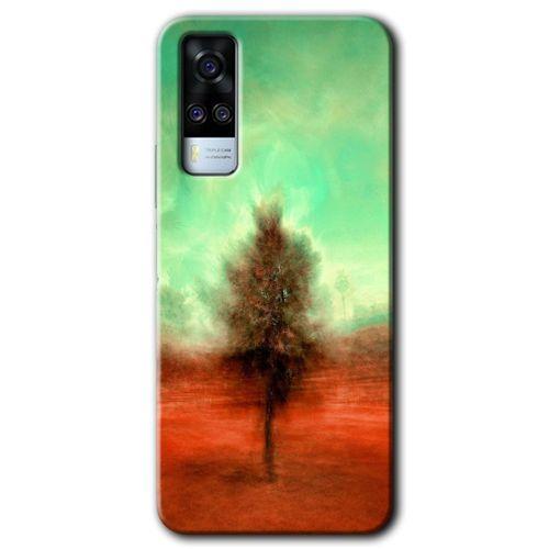 Vivo Y31 2021 Kılıf HD Desen Baskılı Arka Kapak - Outlines Paint + Kırılmaz Cam
