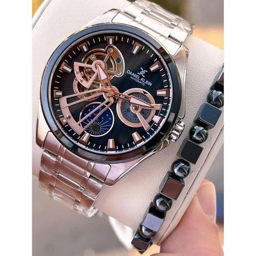 Daniel Klein Otomatik Erkek Kol Saati 30 Metre Suya Dayanıklı Çelik Kordon + Bileklik Hediyeli VS.BLKT.0700