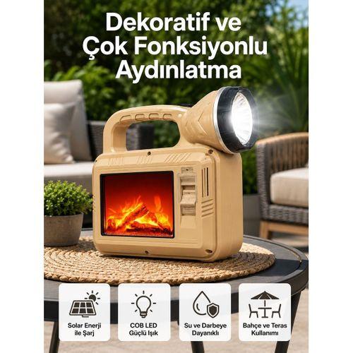 Solar Cob Alev Efektli Lamba – Güneş Enerjili, Suya Dayanıklı, Taşınabilir