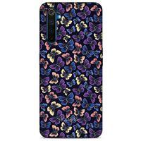 Oppo Realme 6 Pro Kılıf Kelebek Etkisi (20) Koruyucu Kılıf Fuşya Mavi