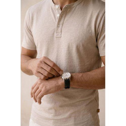 Edgar Regular Fit 3 Düğmeli Pat Flamlı Suprem Kumaş Pis Yaka Erkek T-Shirt - Çakıl