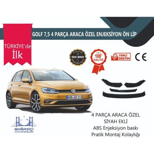 Vw Uyumlu Golf 7.5 4 Parça Siyah Ön lip