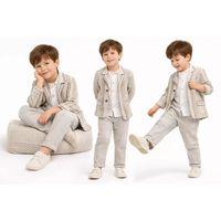 1-5 Yaş Müslin Gömlekli Keten 3 Parça Çocuk Takımı